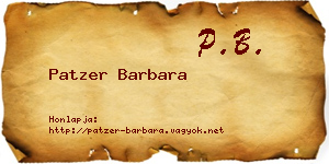 Patzer Barbara névjegykártya